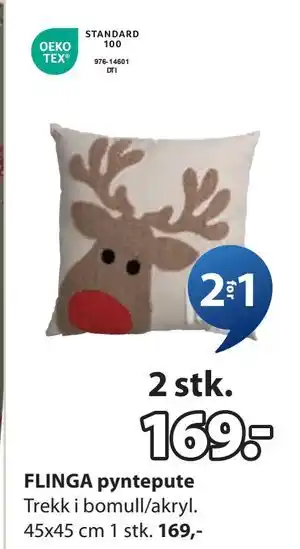 JYSK FLINGA pyntepute, NOK 169 tilbud
