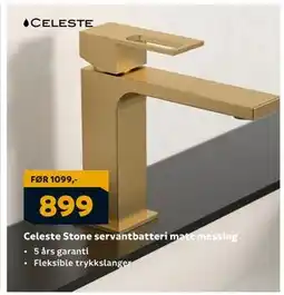Megaflis Celeste Stone servantbatteri matt messing, NOK 899 tilbud
