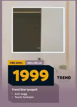Megaflis Trend Star lysspeil, NOK 1999 tilbud