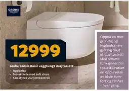 Megaflis Grohe Sensia Basic vegghengt dusjtoalett, NOK 12999 tilbud
