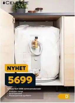 Megaflis Celeste Tech 120B varmtvannsbereder, NOK 5699 tilbud