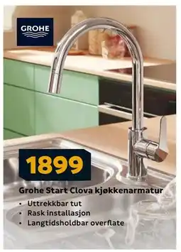 Megaflis Grohe Start Clova kjøkkenarmatur, NOK 1899 tilbud