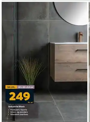 Megaflis Industrial Black, NOK 249 tilbud