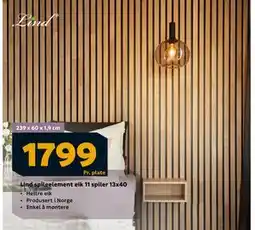Megaflis Lind spileelement eik 11 spiler 13x40, NOK 1799 tilbud