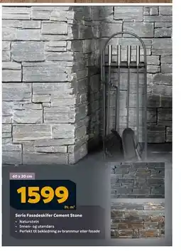 Megaflis Serie Fasadeskifer Cement Stone, NOK 1599 tilbud