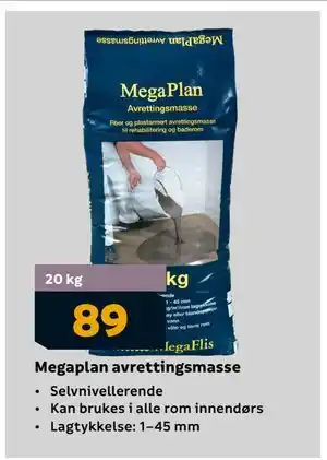 Megaflis Megaplan avrettingsmasse, NOK 89 tilbud