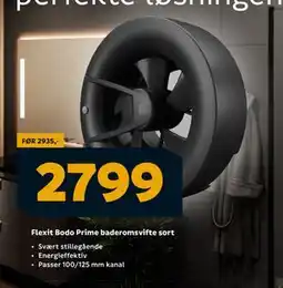 Megaflis Flexit Bodo Prime baderomsvifte sort, NOK 2799 tilbud