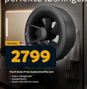 Megaflis Flexit Bodo Prime baderomsvifte sort, NOK 2799 tilbud