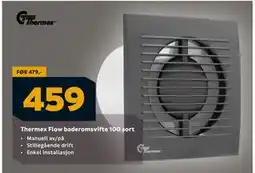 Megaflis Thermex Flow baderomsvifte 100 sort, NOK 459 tilbud