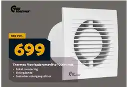 Megaflis Thermex Flow baderomsvifte 100 ht hvit, NOK 699 tilbud