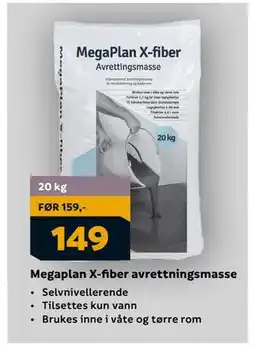 Megaflis Megaplan X-fiber avrettningsmasse, NOK 149 tilbud