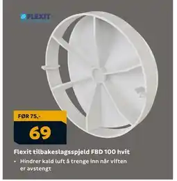 Megaflis Flexit tilbakeslagsspjeld FBD 100 hvit, NOK 69 tilbud