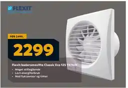 Megaflis Flexit baderomsvifte Classic Eco 125 TH hvit, NOK 2299 tilbud
