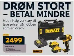 Megaflis Dewalt drill 18V XR, NOK 2499 tilbud