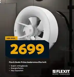Megaflis Flexit Bodo Prime baderomsvifte hvit, NOK 2699 tilbud