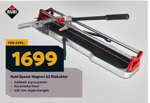 Megaflis Rubi Speed-Magnet 62 fliskutter, NOK 1699 tilbud