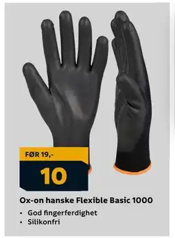 Megaflis Ox-on hanske Flexible Basic 1000, NOK 10 tilbud