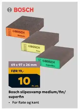 Megaflis Bosch slipesvamp medium/fin/ superfin, NOK 10 tilbud