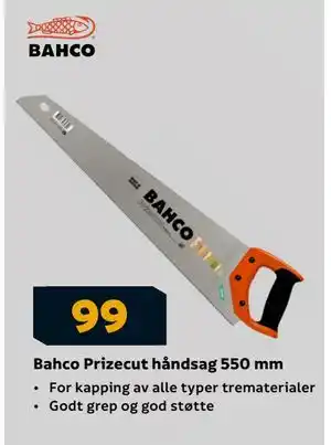Megaflis Bahco Prizecut håndsag 550 mm, NOK 99 tilbud