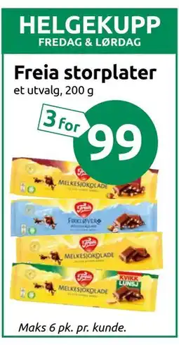 Joker Freia storplater, NOK 99 tilbud
