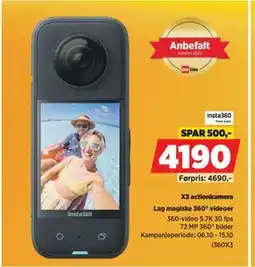 POWER X3 actionkamera, NOK 4190 tilbud