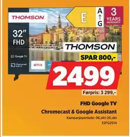 POWER FHD Google TV, NOK 2499 tilbud