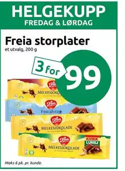 Joker Freia storplater, NOK 99 tilbud