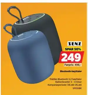 POWER Bluetooth-høyttaler, NOK 249 tilbud
