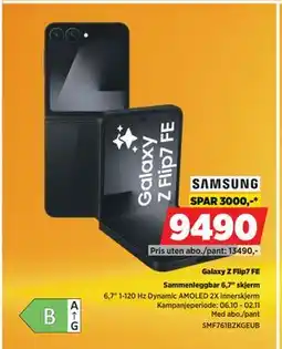 POWER Galaxy Z Flip7 FE, NOK 9490 tilbud