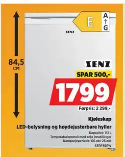 POWER Kjøleskap, NOK 1799 tilbud