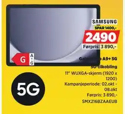 POWER Galaxy Tab A9+ 5G, NOK 2490 tilbud