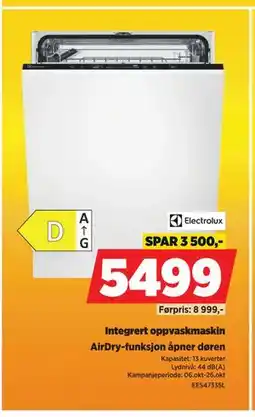 POWER Integrert oppvaskmaskin, NOK 5499 tilbud