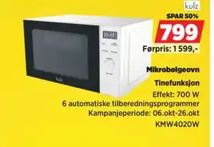 POWER Mikrobølgeovn, NOK 799 tilbud