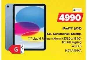POWER iPad 11 (A16), NOK 4990 tilbud