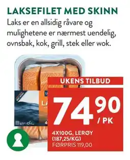 Jacobs LAKSEFILET MED SKINN, NOK 74.9 tilbud
