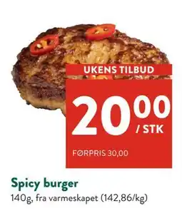 Jacobs Spicy burger, NOK 20 tilbud