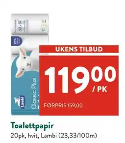 Jacobs Toalettpapir, NOK 119 tilbud