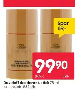 Rusta Davidoff deodorant, stick tilbud