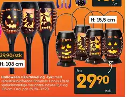 Rusta Halloween LED-fakkel og -lykt tilbud