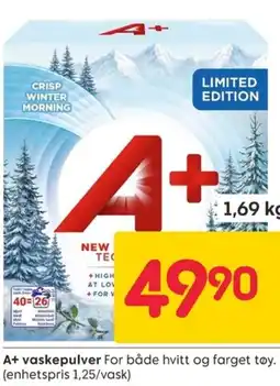 Rusta A+ vaskepulver tilbud