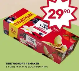 Coop Marked Tine yoghurt 4 smaker tilbud
