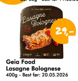 Havaristen Geia Food Lasagne Bolognese tilbud