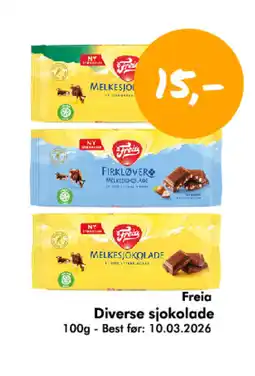 Havaristen Freia Diverse sjokolade tilbud