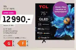 ELON Tcl tv 75" 75p7k tilbud