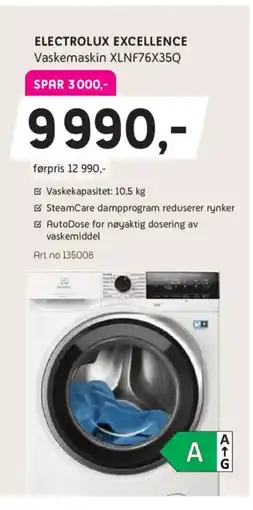ELON Electrolux excellence vaskemaskin xlnf76x35q tilbud