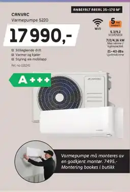 ELON Canvac varmepumpe 5220 tilbud