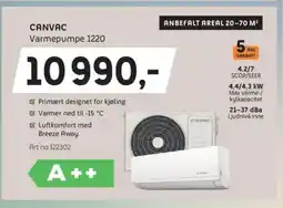 ELON CANVAC Varmepumpe 1220 tilbud