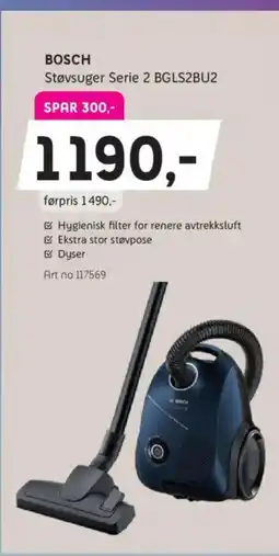 ELON Bosch støvsuger serie 2 bgls2bu2 tilbud