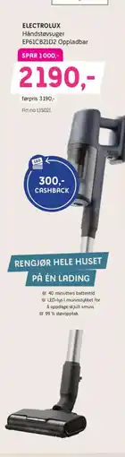ELON Electrolux håndstøvsuger ep61cb21d2 oppladbar tilbud