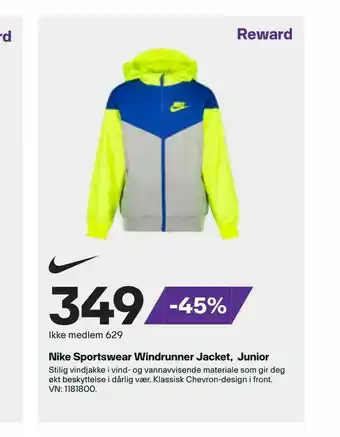 XXL Sport Nike Sportswear Windrunner Jacket, Junior tilbud